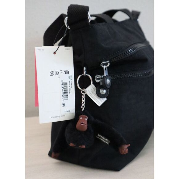 Kipling KIA2L1-0DH Women's Black Tonal Nylon Crossbody/Satchel Bag - Picture 9 of 10